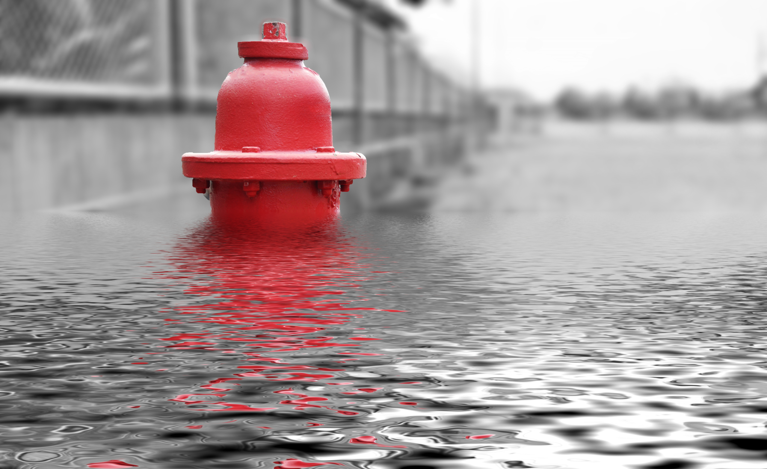 fire hydrant in water
